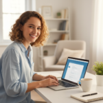 Australian person searching NBN FAQ information at home