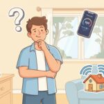 Australian person with question mark looking at NBN box and Wi-Fi router