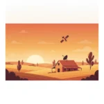 Illustration of a satellite dish on a rural Australian farmhouse, for the Activ8me review